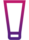 Multi-colored icon of a cosmetic tube.