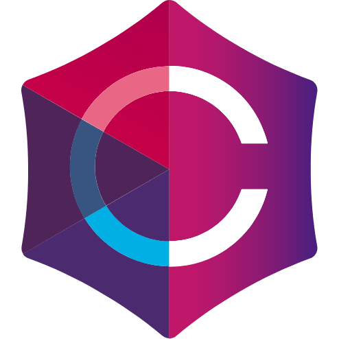 Multi-colored icon of the 'C' from the Crown Laboratories logo.